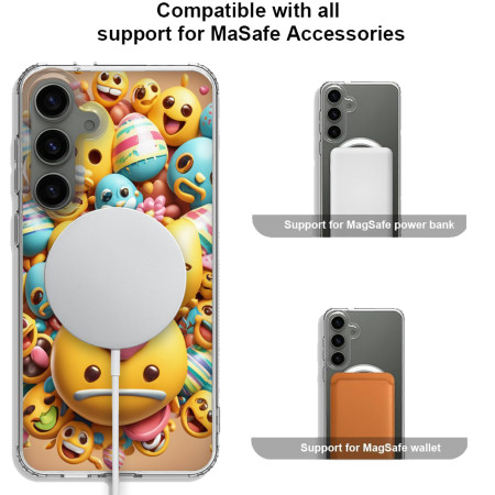 Husa personalizata pentru Samsung Galaxy S24, MagSafe Atasare Magnetica, Emoji Smile