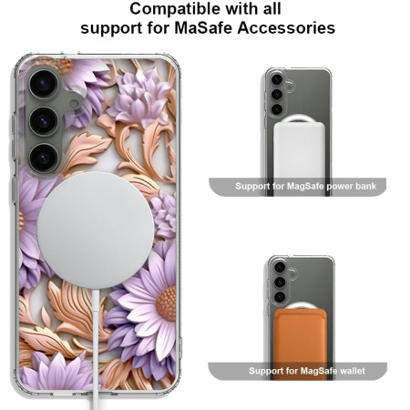 Husa personalizata pentru Samsung Galaxy S24, MagSafe Flower Medley 5