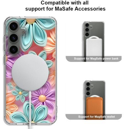 Husa personalizata pentru Samsung Galaxy S24, MagSafe Flower Medley 2