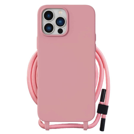 Husa cu Snur compatibila Apple iPhone 15 Pro Max, Prindere la gat Regrabila, Crossbody, Roz