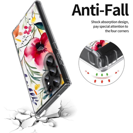 Husa personalizata pentru Samsung Galaxy S24 Ultra, MagSafe Atasare Magnetica, Antisoc, Model Floral 5