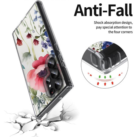 Husa personalizata pentru Samsung Galaxy S23 Ultra, MagSafe Atasare Magnetica, Antisoc, Model Floral 4