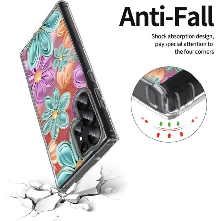 Husa personalizata pentru Samsung Galaxy S23 Ultra, MagSafe Atasare Magnetica, 3D Flower Medley 2