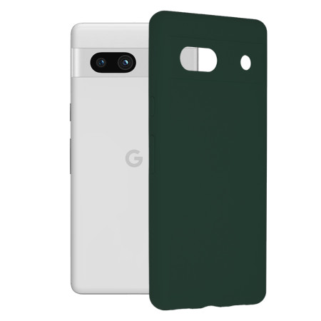 Husa de telefon compatibila Google Pixel 7a, Antiamprenta, Interior Microfibra, Camera Extra Pro, Verde