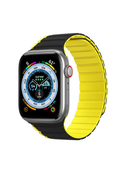 Bratara Smartwatch Apple Watch 1/2/3/4/5/6/7/8/SE/SE 2/Ultra de 42/44/45/49mm, Negru Galben