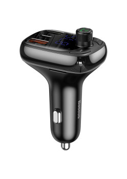 Modulator FM Incarcare rapida, Functie de incarcator auto 2x USB, Tip-C, Bluetooth MP3 Player, LED Display , Negru