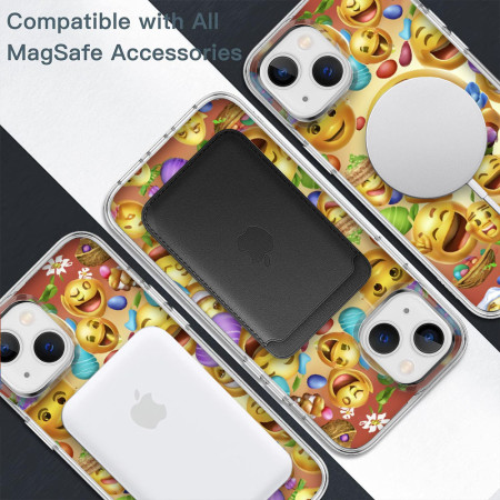 Husa personalizata pentru Apple iPhone 14, MagSafe Atasare Magnetica, Antisoc, Emoji Stop