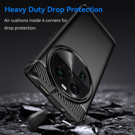 Husa Carbon Oppo Find X6 Pro, Protect Anti-Soc, Negru