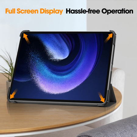 Husa tableta Xiaomi Pad 6, FoldPro cu Microfibra, Auto Sleep/Wake, Negru