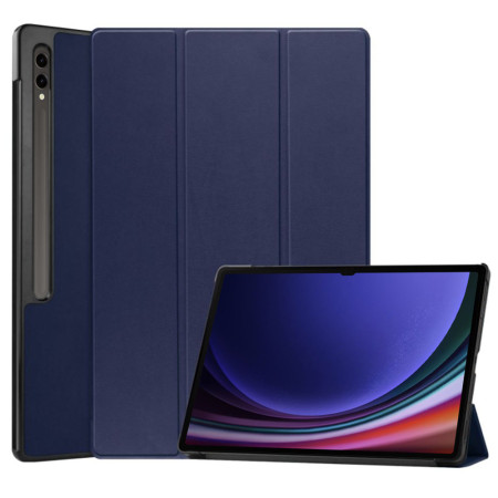 Husa tableta compatibila Samsung Galaxy Tab S9 Ultra, FoldPro cu Microfibra, Auto Sleep/Wake, Albastru