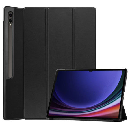 Husa tableta compatibila Samsung Galaxy Tab S9 Ultra, FoldPro cu Microfibra, Auto Sleep/Wake, Negru