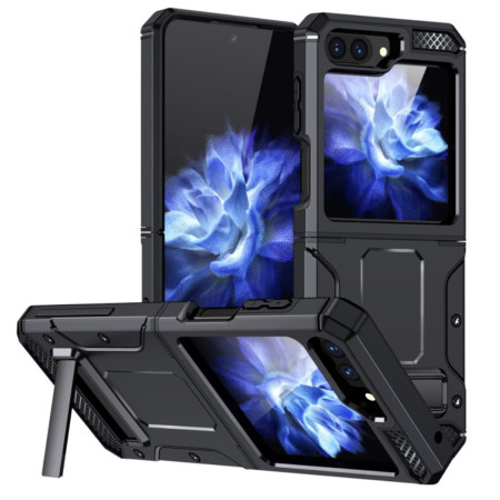 Husa Antisoc compatibila Samsung Galaxy Z Flip 5, Kickstand, Negru