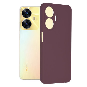 Husa de telefon compatibila Realme C55, Antiamprenta, Interior Microfibra, Camera Extra Pro, Plum Violet