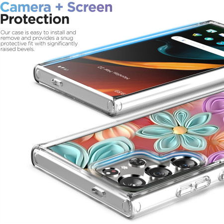 Husa personalizata pentru Samsung Galaxy S23 Ultra, MagSafe Atasare Magnetica, 3D Flower Medley 2