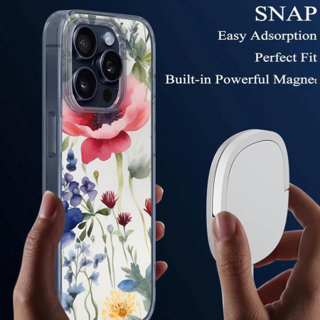 Husa personalizata pentru Apple iPhone 15 Pro, MagSafe Atasare Magnetica, Antisoc, Model Floral 4