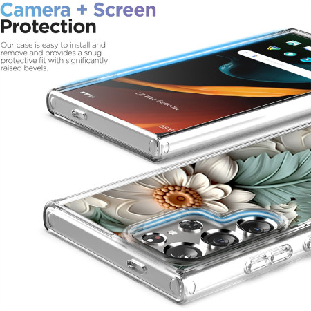 Husa personalizata pentru Samsung Galaxy S23 Ultra, MagSafe Atasare Magnetica, 3D Flower Medley 4