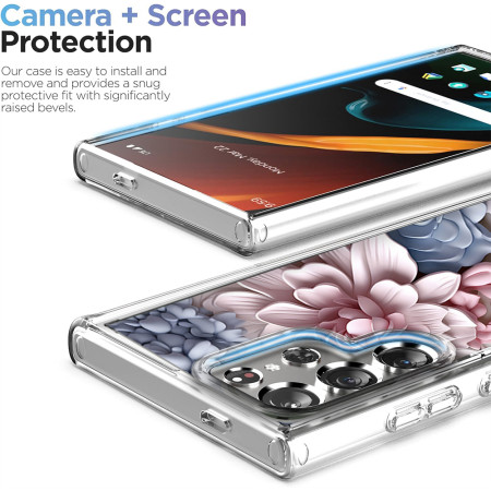 Husa personalizata pentru Samsung Galaxy S23 Ultra, MagSafe Atasare Magnetica, 3D Flower Medley 10