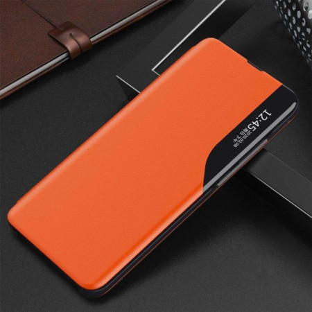 Husa Tip Carte compatibila Honor X7b, Stand View, Orange