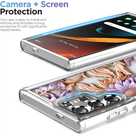 Husa personalizata pentru Samsung Galaxy S24 Ultra, MagSafe Atasare Magnetica, 3D Flower Medley 5