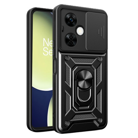 Husa telefon compatibila OnePlus Nord CE 3 Lite, Slide & Snap Premium, Magnetic Ring Holder, PopGrip, Anti-Shock, Negru