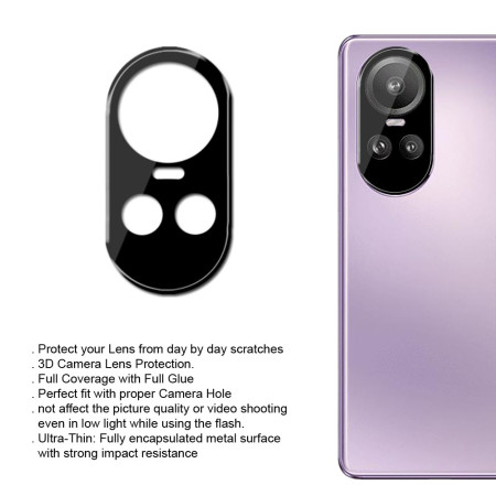 Folie Camera Foto compatibila Oppo Reno10 Pro, 9H Anti Explozie Securizata, Negru