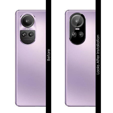 Folie Camera Foto compatibila Oppo Reno10 Pro, 9H Anti Explozie Securizata, Negru