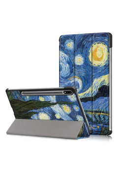 Husa tableta compatibila OnePlus Pad Go, FoldPro cu Microfibra, Auto Sleep/Wake, Starry Night