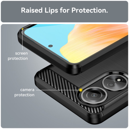 Husa Carbon compatibila Oppo A58 4G, Tech Protect Anti-Soc, Negru