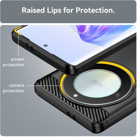 Husa TPU Carbon compatibila cu Honor Magic5 Lite Protect Slim Anti-Soc, Negru