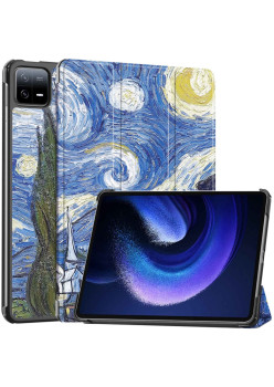 Husa tableta compatibila Xiaomi Pad 6 / Pad 6 Pro, FoldPro cu Microfibra, Auto Sleep/Wake, Starry Night