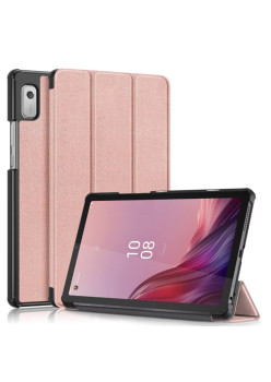 Husa tableta compatibila Lenovo Tab M9 9.0, FoldPro cu Microfibra, Auto Sleep/Wake, Rose Gold