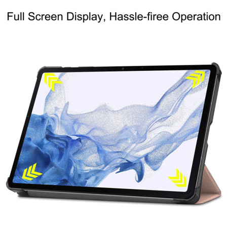 Husa tableta compatibila Samsung Galaxy Tab S9 / S9 FE, FoldPro cu Microfibra, Auto Sleep/Wake, Rose Gold