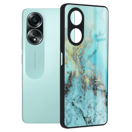 Husa telefon compatibila Oppo A58 4G, Tech Glass, Blue Ocean