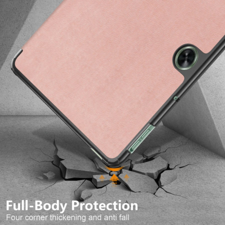 Husa tableta compatibila OnePlus Pad Go, FoldPro cu Microfibra, Auto Sleep/Wake, Rose Gold