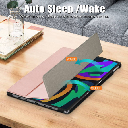 Husa tableta compatibila Lenovo Tab M11, FoldPro cu Microfibra, Auto Sleep/Wake, Rose Gold