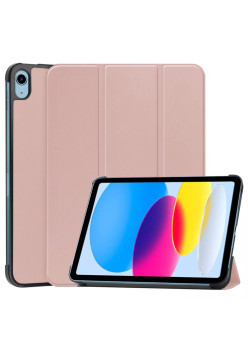 Husa tableta compatibila Apple iPad 10 (2022) 10.9, FoldPro cu Microfibra, Auto Sleep/Wake, Rose Gold