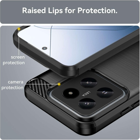 Husa Carbon compatibila Xiaomi 14 Pro, Tech Protect AntiSoc, Negru