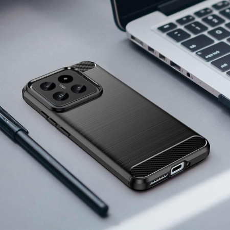 Husa Carbon compatibila Xiaomi 14 Pro, Tech Protect AntiSoc, Negru