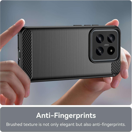 Husa Carbon compatibila Xiaomi 14 Pro, Tech Protect AntiSoc, Negru