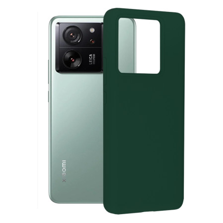 Husa de telefon compatibila Xiaomi 13T / 13T Pro, Antiamprenta, Interior Microfibra, Camera Extra Pro, Dark Green