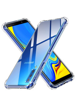 Husa Antisoc compatibila Samsung Galaxy A7 2018, PRO AirBag, Clear