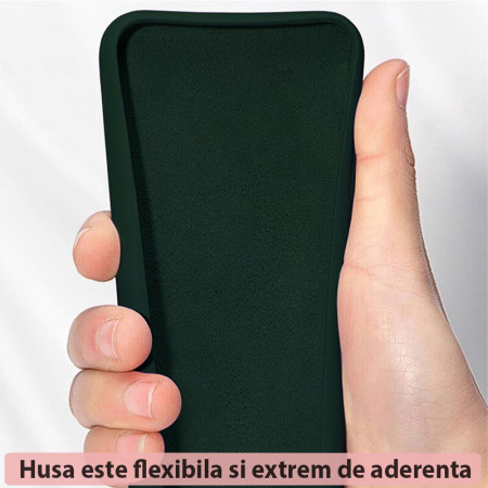 Husa de telefon compatibila Samsung Galaxy A05s, Tech Microfibra, Camera Extra Pro, Dark Green