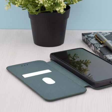 Husa tip carte pentru Xiaomi Redmi 13C, Techsuit, Inchidere Magnetica, Green