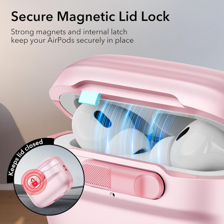 Husa pentru Apple AirPods Pro 1 / 2 ESR Pulse Magnetic HaloLock, Pink