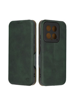 Husa tip carte pentru Xiaomi 14, Techsuit, Inchidere Magnetica, Green