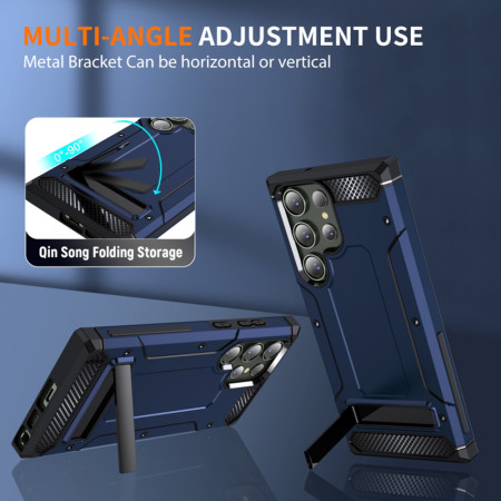 Husa Antisoc pentru Samsung Galaxy S24 Ultra, Kickstand, Blue