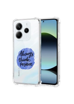 Husa Antisoc pentru Xiaomi Redmi Note 14 4G, AirBag, Always Think Positive, Clear 