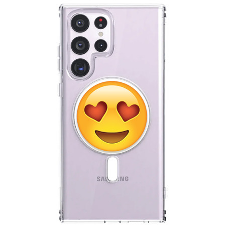 Husa personalizata Samsung Galaxy S23 Ultra, MagSafe Atasare Magnetica, Emoji Love Smile