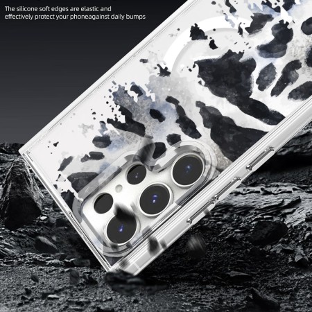 Husa pentru Samsung Galaxy S25 Ultra, Atasare Magnetica, MagSafe, Pattern Skin 50, Clear