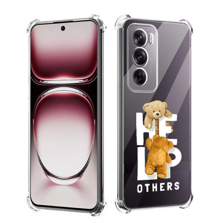 Husa Antisoc pentru Oppo Reno12 Pro, AirBag PRO, Clear, Help Others